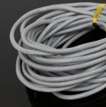 1 metro Cordão redondo de couro liso Cinzento 3 mm