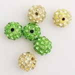 Conta de resina com strass estilo shamballa de 10 mm N°12 x 7 peças