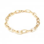 Pulseira de malha oval banhada a ouro 16K 22 cm N°03