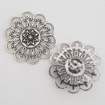 Pendente flor em metal N°005 Prata