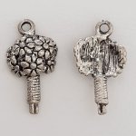 Pendente flor em metal N°009 Prata