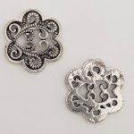 Pendente flor em metal N°015 Prata