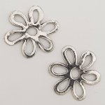 Pendente flor em metal N°017 Prata
