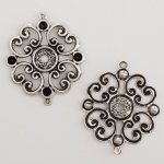 Pendente flor em metal N°019 Prata