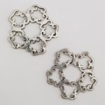 Pendente flor em metal N°022 Prata