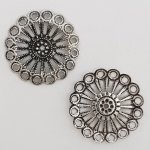 Pendente flor em metal N°026 Prata
