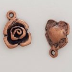 Pendente de flor em metal N°045 Cobre