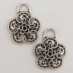 Pendente flor em metal N°055 Prata