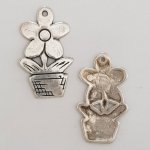 Pendente flor em metal N°056 Prata