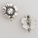Amuleto de flor Metal N°063 Prata