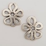 Pendente Flor em Metal N°065 Prata