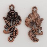 Pendente de flor em metal N°071 Cobre