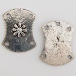 Pendente flor em metal N°082 Prata