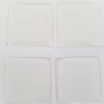 9 Cabochões de resina auto-adesivos 20 x 20 mm Transparente