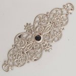 Pendente flor em metal N°098 Gravação em prata