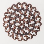 Pendente flor em metal N°102 Gravação em cobre