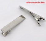 Conjunto de 50 clipes de crocodilo - Cor prata 32 mm x 7 mm.