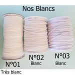 Máscara plana elástica 5 mm Branco N°03 a 10 cm