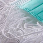 Máscara elástica Poliéster redondo 4 mm Branco a 10 cm