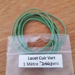 1 metro Cordão redondo de couro liso Verde 1 mm