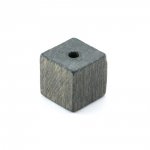 10 Contas de madeira cubo / quadrado 10 mm cinzento escuro