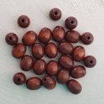 10 Contas de madeira Oval / Azeitona 13/10 mm Castanho