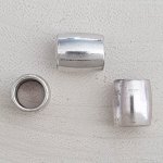 Conta tubular prateada N°03