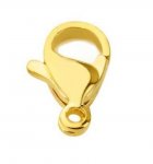 1 Fecho de mosquetão de aço inoxidável 10 x 5 mm dourado
