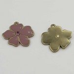 Flor Metal Esmalte 25 mm Roxo