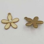 Flor de metal esmaltado 26 mm Marfim