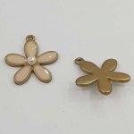 Esmalte metálico de flor 26 mm Creme