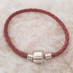 Pulseira europeia de clipe entrançado simples 02 DE 15 A 23 CM Café