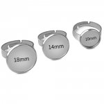 Suportes para cabochões em anel de 10 x 20 mm Prata N°04