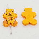 Conta de urso em madeira cor-de-laranja N°01-07.