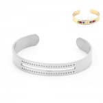 Pulseira de punho semi-aberta de 10 mm em aço inoxidável N°07