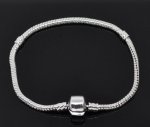 Pulseira de clipe europeu 16cm Fecho liso