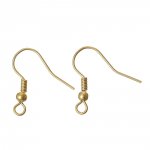 Suporte para brincos N°24 gancho banhado a ouro 18 K x 2 pares