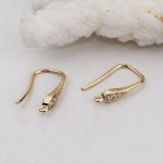 Suporte para brincos N°26 Gancho dourado e strass