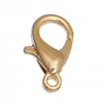 Fecho de lagosta 12 x 7 mm banhado a ouro verdadeiro 14K