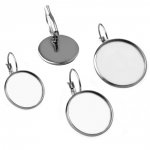 Suporte para cabochão em aço inoxidável brinco 14 mm N°07