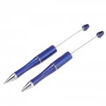 Caneta decorativa com conta azul escura para personalização x 1 unidade