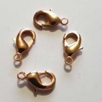 1 Fecho de mosquetão 15 x 08 mm Ouro Rosé