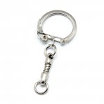 10 Porta-chaves de metal prateado 5 cm