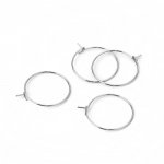 Suporte para brincos crioulo em aço inoxidável prateado N°03-20 mm x 5 pares