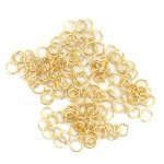 10 anéis de junção abertos 08 mm banhados a ouro