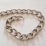 1 metro de corrente plana prateada N°02 18 x 12 mm