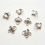 Pendente de flor em metal N°120 x 500 peças Prata