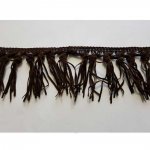 Franja de camurça elegante com 10 cm de largura castanho-escuro