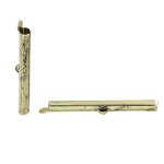 2 fechos para tubos de cobre cor bronze antigo 30x6mm-71739 