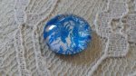 cabochão de vidro 12mm flor azul 040 